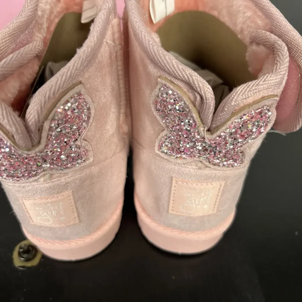 Olivia Miller Girl - Boot - Glitter Pink Butterfly - Girls Size 5